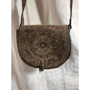 Black Rivet Faux Leather Western Studded Bag